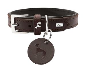 HUNTER LARVIK Collier pour Chien en Cuir Simple élégant et Confortable 60 (M-L) Marron foncé/Noir