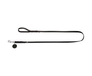 HUNTER Leash Solid Education 11/150 en Cuir de Vachette véritable Souple Noir