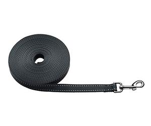 HUNTER Londres - Laisse de Recherche - Noir réfléchissant - Taille 20/500 - Douce et légère - Indéchirable et à séchage Rapide - Facile d'entretien et indéformable - Idéale pour Les promenades et