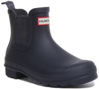 HUNTER Original Chelsea Femmes Tirer Sur Caoutchouc Bottes En Marine Taille UK 3
