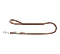 HUNTER Porto Laisse réglable en Cuir Durable pour Chien Tabac/Cognac 1,5 x 200 cm