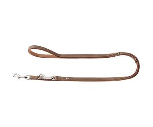 HUNTER Porto Laisse réglable en Cuir Durable pour Chien Tabac/Cognac 2 x 200 cm