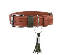 Hunter Portofino Collier pour Chien en Cuir de qualité supérieure, Extra Doux, rembourré et respectueux de la Fourrure, avec Bords repliés, Toucher élégant, fabriqué en Allemagne, Couleur : Cognac