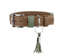 Hunter Portofino Collier pour Chien en Cuir de qualité supérieure, Extra Doux, rembourré et respectueux de la Fourrure, avec Bords repliés, Toucher élégant, fabriqué en Allemagne, Couleur : Taupe