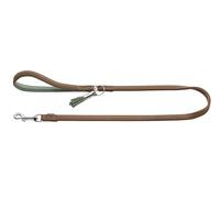Hunter Portofino Laisse pour Chien en Cuir de qualité supérieure, Douce et Souple, avec dragonne rembourrée, fabriquée à la Main, fabriquée en Allemagne, Couleur : Taupe/Turquoise, Taille : 20/110