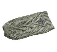 HUNTER Pull pour chien Malmö, couleur : kaki, motif classique en tricot torsadé, chaud et confortable, élastique pour un ajustement optimal, réfléchissant pour plus de visibilité, lavable à 30 °C