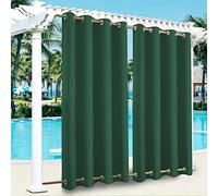 Hunter Rideau d'extérieur imperméable, coupe-vent à isolation thermique avec double œillets pour jardin, terrasse, tonnelle, pergola, 305 x 144,8 cm, vert