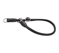 HUNTER ROUND & SOFT Collier de dressage, Collier de chien, Cuir, Rond, Souple, noir, 55 (L)