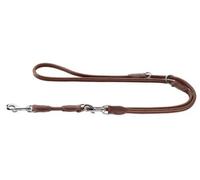 HUNTER Round & Soft Laisse réglable pour Chien en Cuir Nappa de Vachette Souple et maniable