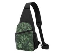 Hunter Sac banane à bandoulière pour homme et femme Motif pétales floraux Vert, Noir , Taille unique, Sac à dos décontracté
