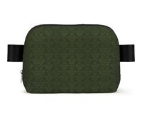 Hunter Sac banane carré tendance avec imprimé pétales floraux et sangle réglable Vert