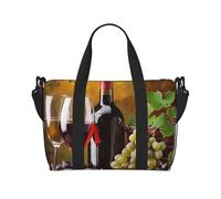 Hunter - Sac de voyage léger et imperméable avec imprimé pétales floraux pour hommes, femmes et adolescents, Bouteilles de vin et boissons, Taille unique, Sac de voyage