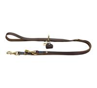 HUNTER Sansibar Laisse réglable pour Chien, Couleur : Marron foncé, Cuir de Vachette, 3 Positions, détails maritimes, ferrures en Laiton, élégante et Robuste, fabriquée en Allemagne, Taille : 15/200