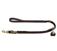 HUNTER Sansibar Solid Laisse réglable en Cuir tressé pour Chien Marron foncé 2 x 200 cm
