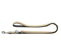 Hunter Softie Laisse en Nickel/Cuir Kunstleder Nubuk Polyuréthane pour Chien Noir-Beige 15-200 cm