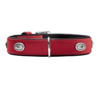 HUNTER Softie Stone Collier pour Chien en Cuir synthétique Facile d'entretien Rouge 60 M/L