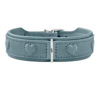 HUNTER Soho X Love Collier pour Chien en Cuir de Vachette Doux et Souple, rembourré et respectueux du Pelage, cœurs Cousus, léger, pour Petits Chiens et Chiots, fabriqué en Allemagne, Taille : 37