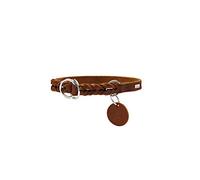 HUNTER SOLID EDUCATION collier de dressage pour chiens, cuir, souple, antidérapant, cognac, 45-50 (M-L)