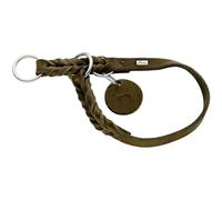 HUNTER SOLID EDUCATION collier de dressage pour chiens, cuir, souple, antidérapant, vert olive, 60 (L)