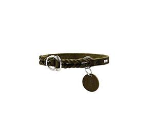 HUNTER SOLID EDUCATION collier de dressage pour chiens, cuir, souple, antidérapant, vert olive, 65 (L-XL)