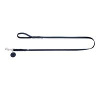 HUNTER Solid Education Laisse pour Chien en Cuir tressé résistant Souple avec dragonne Bleu foncé 1,1 x 150 cm