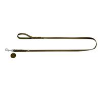 HUNTER Solid Education Laisse pour Chien en Cuir tressé, Robuste, Souple, avec dragonne, Couleur : Olive, Taille : 16/100
