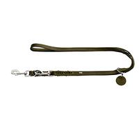 HUNTER Solid Education Laisse réglable, Couleur : Olive, Cuir, tressé, Robuste, Souple, Taille : 18/200
