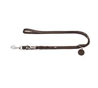 HUNTER Solide Education Laisse de Dressage en Cuir de Vachette véritable Souple Marron foncé 18/200