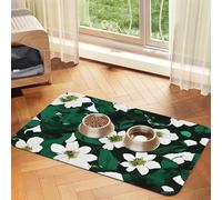 Hunter Tapis d'alimentation pour chien Motif pétales floraux Vert