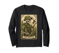 Hunter Tarot Carte de chasse au cerf squelette vintage Manche Longue