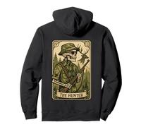 Hunter Tarot Carte de chasse au cerf squelette vintage Sweat à Capuche