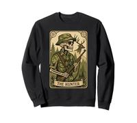 Hunter Tarot Carte de chasse au cerf squelette vintage Sweatshirt