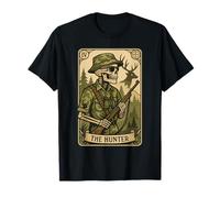Hunter Tarot Carte de chasse au cerf squelette vintage T-Shirt