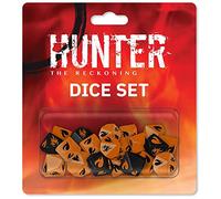 Hunter: The Reckoning 5th Edition Dice Set | 15 Custom 20mm d10s for Tabletop RPG - Includes Orange & Black Desperation Dice