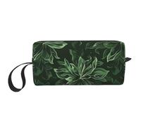 Hunter Trousse de maquillage légère et portable avec poignée Motif pétales floraux Vert, blanc, Taille unique, Trousse de maquillage