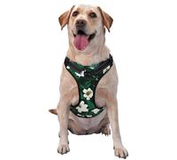 Hunter Vert Floral Pétales Modèle Pet Traction Gilet Gilet Harness Chien Harnais Taille Moyenne Chien Pet Fournitures Outdoor Voyage Dog Walking