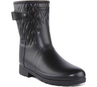 HUNTER W Ref Court Version Femmes Matelassé Caoutchouc Bottes Noir Taille UK 3-8
