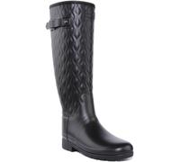 HUNTER W Ref Haut Vert Femmes Genou Bottes en Caoutchouc Noir Taille UK 3 - 8