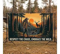 Hunter Wilderness Toile de fond avec citation illustrative 200 x 140 cm