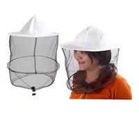 HunterBee Lot de 2 chapeaux pour apiculteurs d'abeilles, moucherons, insectes, moustiques, avec filet en maille pour hommes, femmes, enfants, 2 pièces - Blanc
