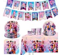 Hunters Anniversaire Vaisselle Kit, 62 Pièces Decoration Anniversaire Demons, Assortiments Demons Vaisselle de Fete, Demons Party Assiettes en Papier Set, Hunters Assiettes réutilisables