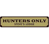 Hunters Only Sign Personalized Name Lodge Wall Decor Hunting Metal Plaque