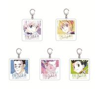 HunterxHunters Acrylic Porte-clés 5pcs Hunter Personnage GON·Freecss Chibi Figure Pendentif Porte-clés pour Les Fans