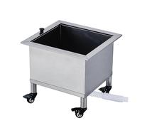 HUNTFF Bassin de Service en Acier Inoxydable, Seau à Balai Utilitaire avec roulettes, évier Utilitaire intérieur et extérieur