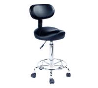 HUNTFF Chaise à selle hydraulique avec dossier - Cadre en métal résistant, tabouret pivotant réglable pour artistes et coiffeurs - Comprend repose-pieds - Support ergonomique Star of Light
