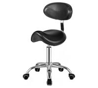 HUNTFF Chaise à selle pour bureau en pieds, tabouret à gaz réglable en hauteur avec roulettes et support pour le dos, idéale pour le bureau à domicile