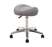 HUNTFF Chaise de bureau à selle réglable en hauteur 36-50 cm, tabouret pivotant pour artistes hygiénistes dentaires, assise en métal pour salon avec roue en PU pivotante à 360° Star of Light