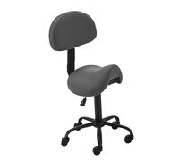 HUNTFF Chaise de selle 16 7/8-20 7/8" Hauteur Réglable Chaise de Selle Tabouret, Support Lombaire Chaise de Spa Cuir, Fauteuil pivotant ergonomique avec roulettes pour Boutique/maison/Bureau