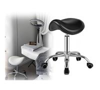 HUNTFF Chaise de selle, chaise roulante pour salon de bar, manucure, Lash Tech, tabouret de selle ergonomique avec support dorsal, chaise de studio de massage/chaise de salle à manger/siège de bureau
