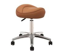 HUNTFF Chaise pivotante de bureau avec hauteur réglable, tabouret à roulettes pour artistes de 36 à 50 cm et roue pivotante en polyuréthane, siège en métal type selle pour salon.
